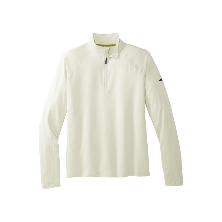 Brooks Dash 1/2 Zip - Mens Running Jackets - Heather Honeydew/White (64981AROZ)